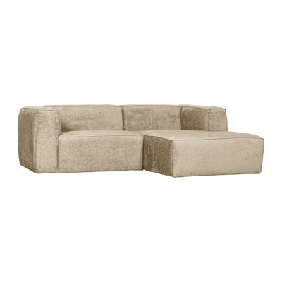 Bean chaise longue bank rechts chenille velvet taupe