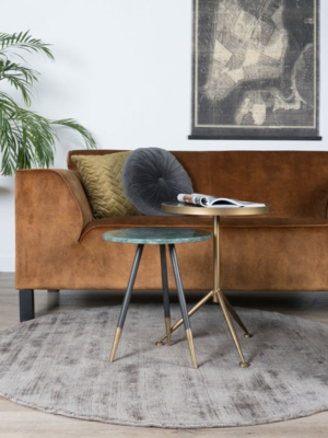 Vloerkleed Viscose - Dark Grey Rond