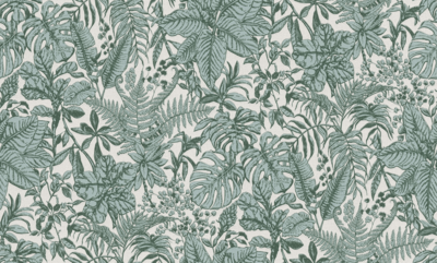 Jungle Bladeren, Monstera &amp; Varens Behang – Groen, Wit, Grijs