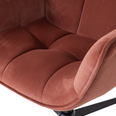 Wibo draaifauteuil mat velvet bruinrood [fsc]