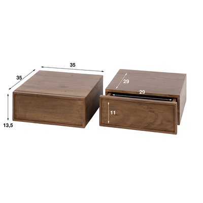 Zwevend Nachtkastje Rand - set van 2