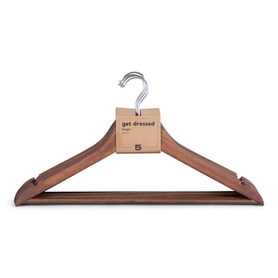 Kledinghangers hout - set van 6