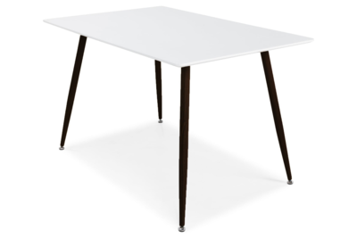 Hakaro Eetkamertafel - 120x75cm - Wit met zwarte poten
