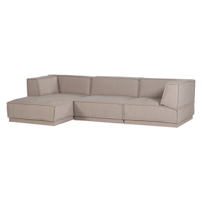 Manu chaise longue bank links velvet bruin [fsc]