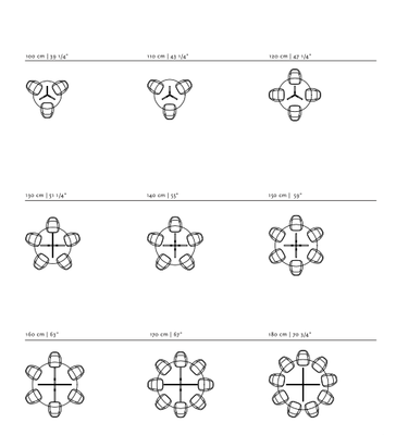 Studio HENK tafel Butterfly Rond Quadpod - wit frame, hardwax light 3041