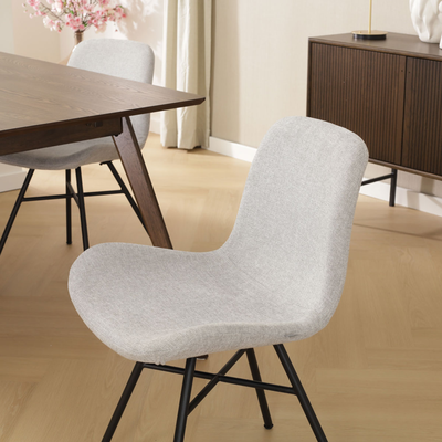 Eetkamerstoel Noa-Fé gestoffeerd - zwart onderstel