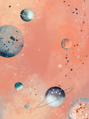 Poster Planets Pink by Goed Blauw