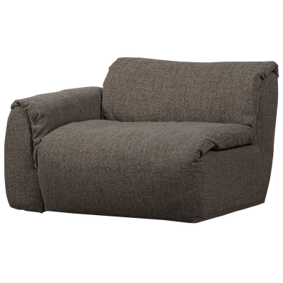 Baggy 1-zits element met arm links geweven chenille oudroze
