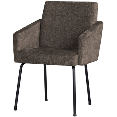Mount eetkamerstoel met armleuning 3d chenille middenbruin