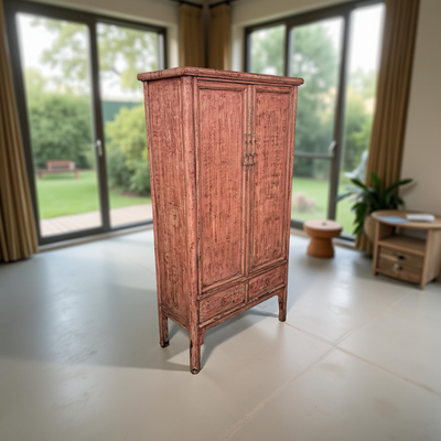 kast 2 deur 2 la roze/rood uniek