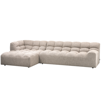Allure chaise longue links geweven stof naturel melange