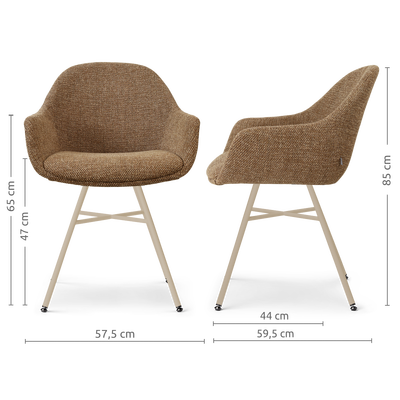 Eetkamerstoel Noa-Mae beige onderstel