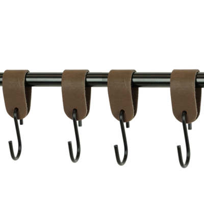 Leren S-haak hangers (set van 4)