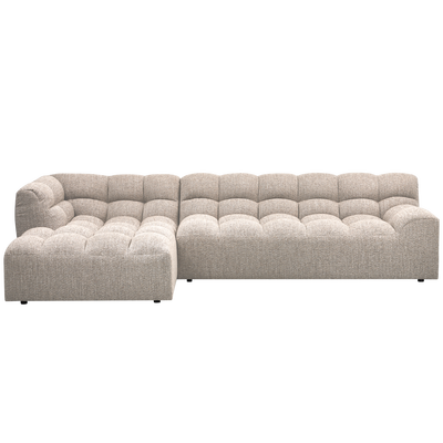 Allure chaise longue links geweven stof naturel melange