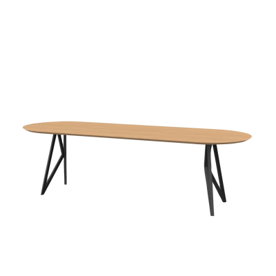 Studio HENK tafel Butterfly Plat ovaal - zwart frame, hardwax light 3041