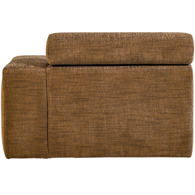 Novi chaise longue element arm rechts boucle karamelbruin