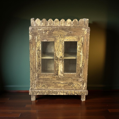 Onderkast glas geel/wit uniek