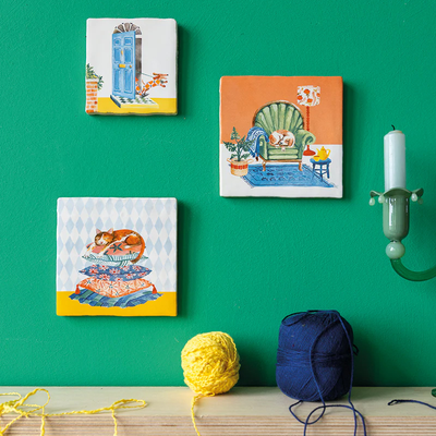 StoryTiles wandtegel Sleepy cat