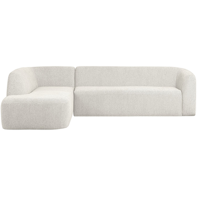 Sloping hoekbank links off white melange