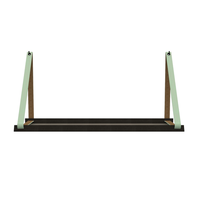Stalen wandplank 70x20cm - incl. leren plankdragers
