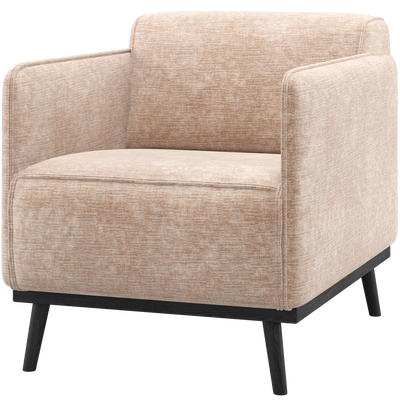 Statement fauteuil met arm chenille velvet perzikroze
