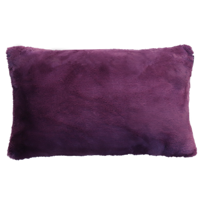 Kussen bont canvas aubergine 