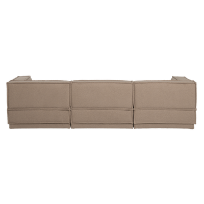 Manu chaise longue bank links velvet bruin [fsc]