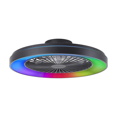 Plafondventilator Mazzaro Ø 58cm – RGB Lichts – Zwart