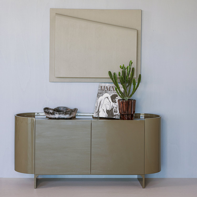 Liora tv meubel/dressoir hout hoogglans groen [fsc]