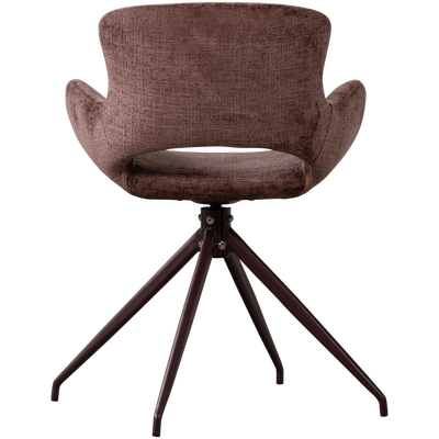 Eliva eetkamerstoel structure velvet paars - set van 2