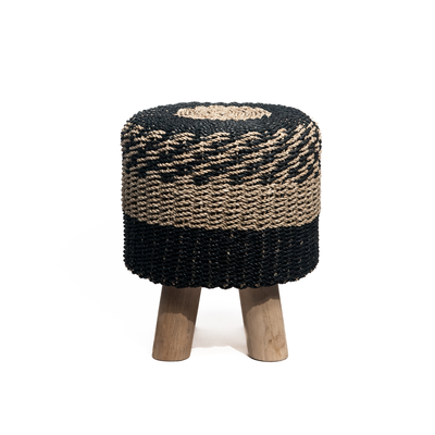 Zeegras waterhyacint gevlochten kruk rond