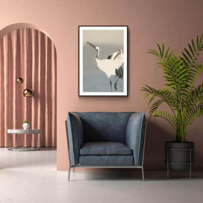 Walljar poster ingelijst - Ohara Koson - Crane bird