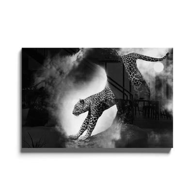 Walljar acrylglas schilderij - Crouching Panther