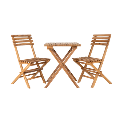 Lenneke houten tuin bistroset naturel