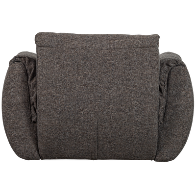 Baggy draaifauteuil geweven stof warmgrijs melange