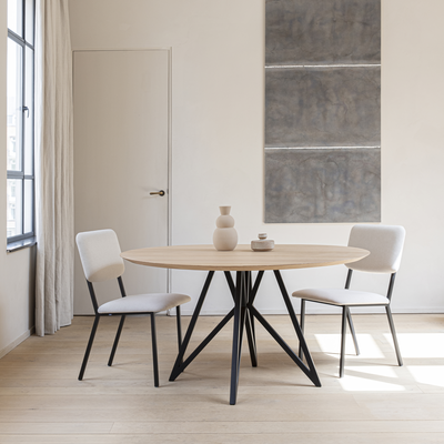 Studio HENK tafel Butterfly Rond Tripod - zwart frame, hardwax light 3041