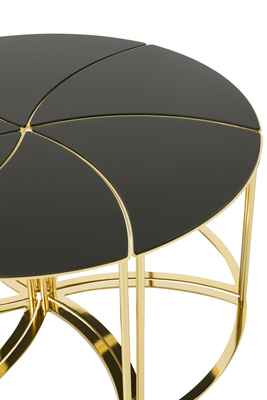 Bijzettafels Tornado Zwart/Goud - Set van 6