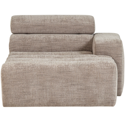 Novi chaise longue element arm rechts boucle karamelbruin