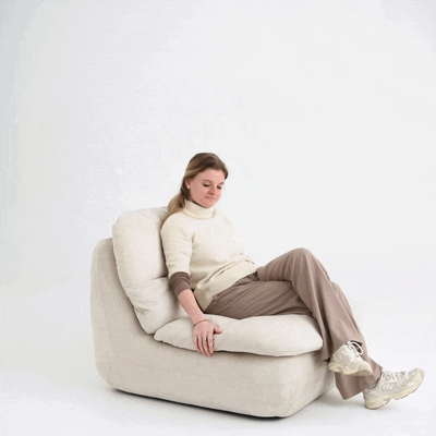 Loungestoel gecomprimeerd schuim ecru j-line