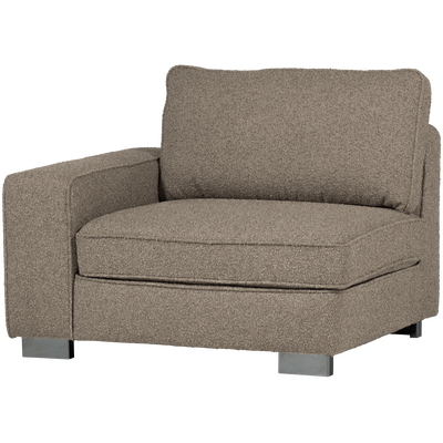 Lazy 1-zits element met arm links boucle antraciet