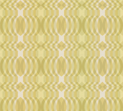 Vliesbehang in retrostijl met geometrische patronen - groen, crème, wit