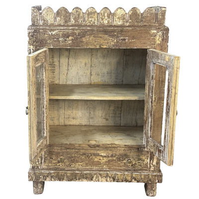 Onderkast glas geel/wit uniek