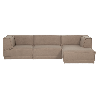 Manu chaise longue bank rechts velvet bruin [fsc]