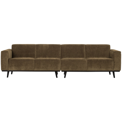 Statement 4-zits bank 280 cm chenille velvet perzikroze
