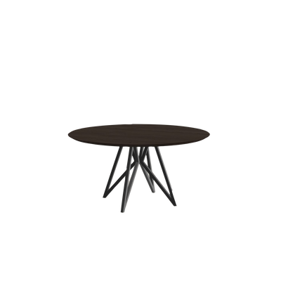 Studio HENK tafel Butterfly Rond Quadpod - zwart frame, gerookte beits