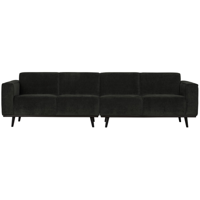 Statement 4-zits bank 280 cm chenille velvet perzikroze