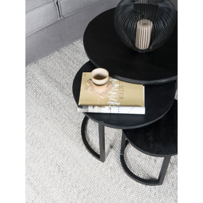 Salontafel Noor - Set van 3 - Zwart/Zwart