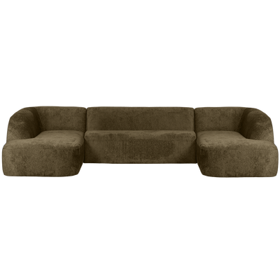 Sloping u-vorm bank off white melange
