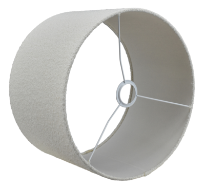 Lampenkap rond bouclé blanc