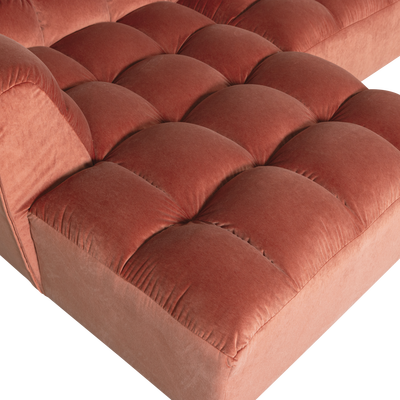 Allure chaise longue links geweven stof naturel melange